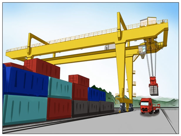 集装箱起重机吊钩组偏摆严重该如何纠正